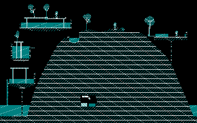 Distant Aqueduct, an example world with flowing water and wandering souls