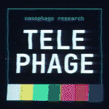 the TELEPHAGE title card on VHS, Super 8 film, a flip phone, a webcam and a bent TV